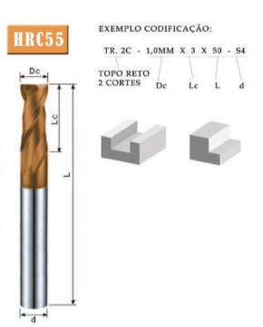 Topo Reto 2 Cortes HRC 55