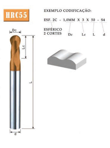 Esférico 2 Cortes HRC 55